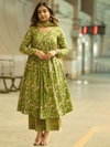 Parrot Colour Rayon Printed Kurti With Pant Dupatta Wholesalers In Delhi Aaradhna 2058